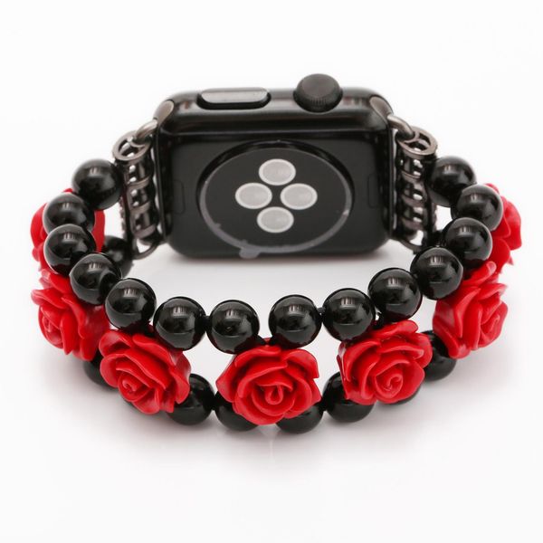 3D Rose Jewelry Flower Welp para Apple Watchband Ultra 49mm 41mm 40mm 44mm 45mm 38mm 42mm Strap Iwatch Series 8 7 6 SE 5 4 3 Pulseira de pulseira de substitui￧￣o