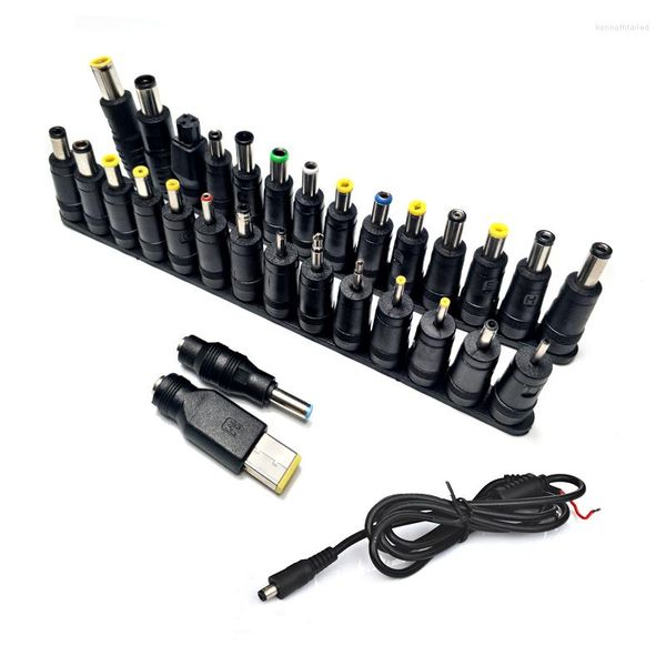 Acessórios de iluminação 31pcs Universal AC DC Jack Connector Adaptador de alimentação do laptop CARREGADOR feminino de alta qualidade Cabeça de conversão