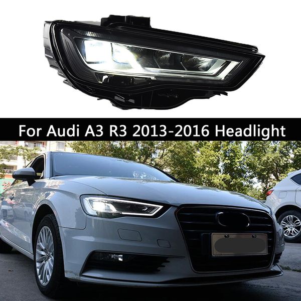 Audi A3 S3 Araç Far LED için DRL Gündüz Çalışma Işığı Dönüş Sinyali Sis Ön Aydınlatma Otomatik Parça Kafa Lambası Angel Göz Projektör Lensi