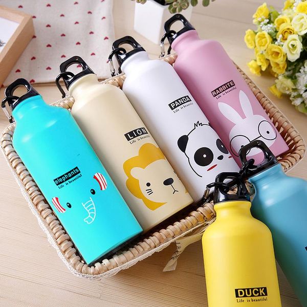 Bakeware Tools 500 ml Schule Wandern Outdoor Kinder Wasserflasche Modernes Design Schöne Ente/Elefant//Löwe/Panda Radfahren