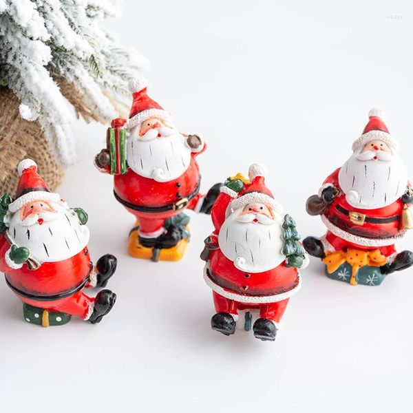 Decorações de Natal Papai Noel, boneco de mesa de neve de boneco de janela exibir adereços decorativos PO