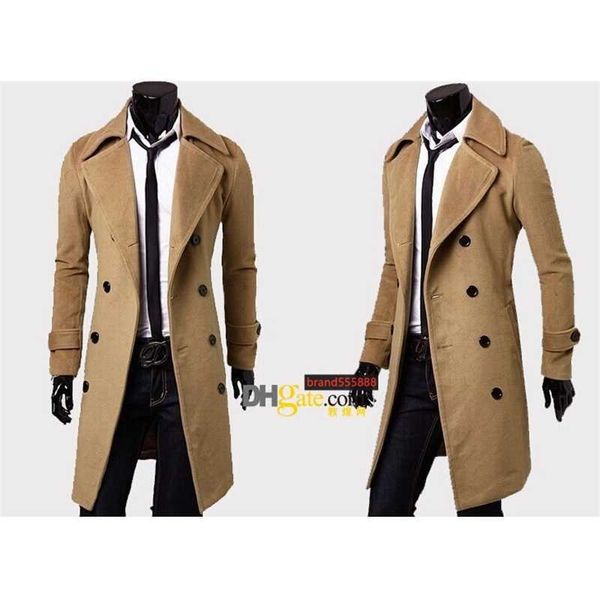 Luxurymens Designer Clothing Trench Coats Winter Fashion Fashion Single Bastted Cashmere Jacket Men sobretudo