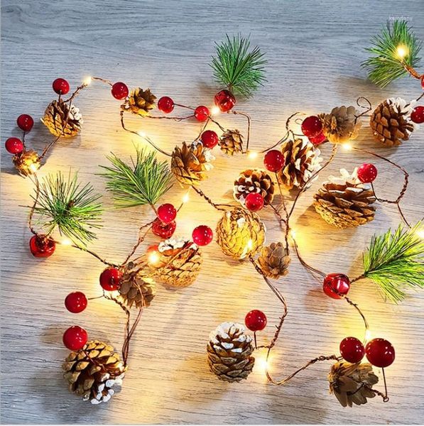 Saiten LED Sade Light Christmas Pine Cone Nadel Dekoration Hochzeitsfeier Deation Kupferdraht