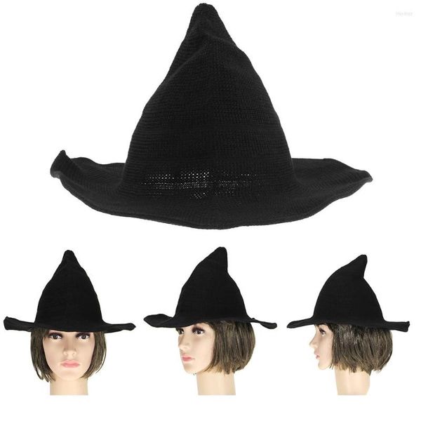 Boinas modernas Halloween Witch Hat Woman Lady Fable from Modyable Sheep Wool Festival Party Cosplay Decoration