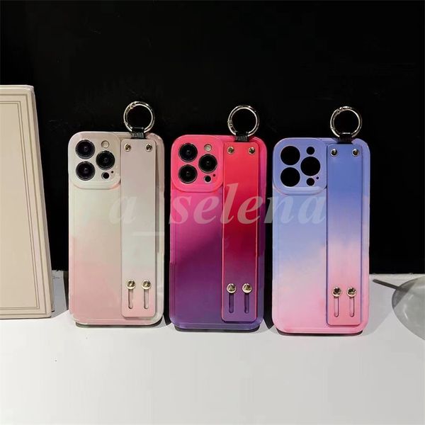 Designer Casos de telefone celular de silicone para iPhone 11 12 13 14 Pro Promax Plus Caixa de telefone com pulseira