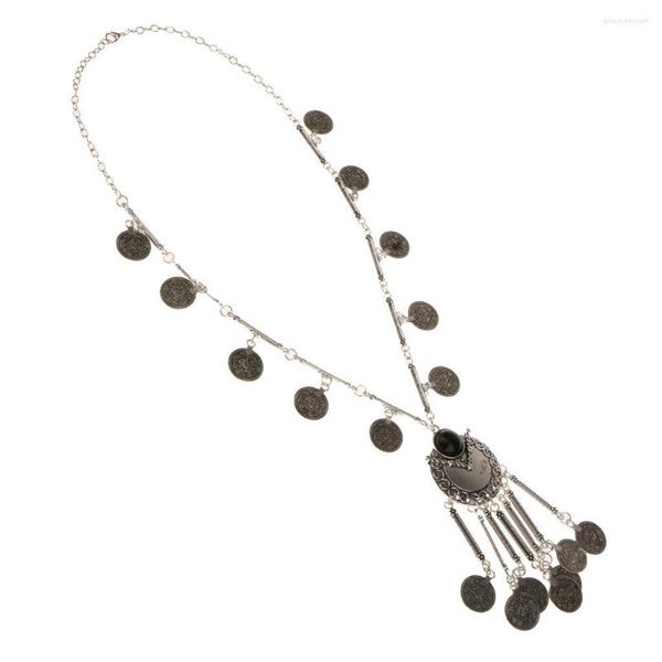 Halsband Ethno Tribal Boho Perlen Münze Fransen Halskette Bauchtanz Böhmischer Schmuck