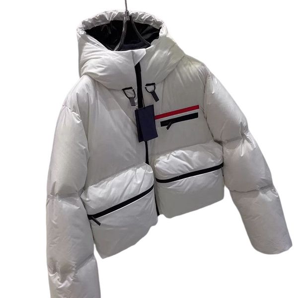 Damenmäntel, Damenmantel, Daunenparkas mit Kapuze, Puffer-Designer-Damenjacke, mit Kapuze, kurz, modisch, langärmelig, Tasche, Reißverschluss, Baumwolle, Windjacke, 20er-Jahre, blaue Oberbekleidung