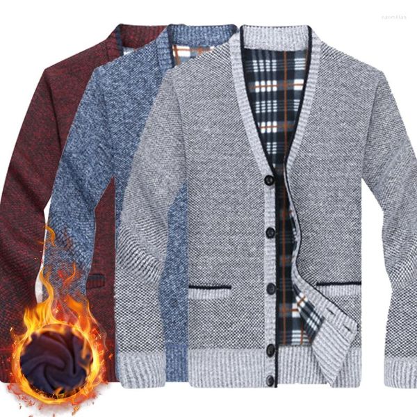 Sweaters masculinos Autumn Winter Men's Sweater Casaco Faux Fur Wool Jacket