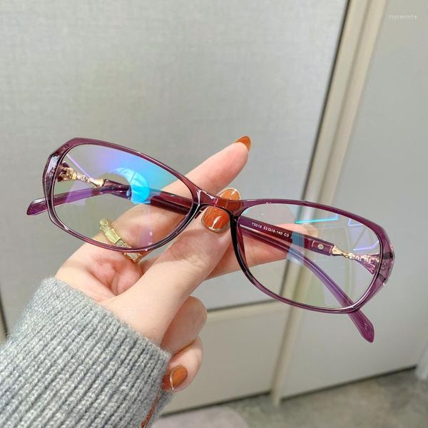 Sonnenbrillenrahmen TR90 Myopie Brille Weibliches Temperament mit farbwechselndem Anti-Blau-Rahmen Koreanische Version der Flut Ultra-light