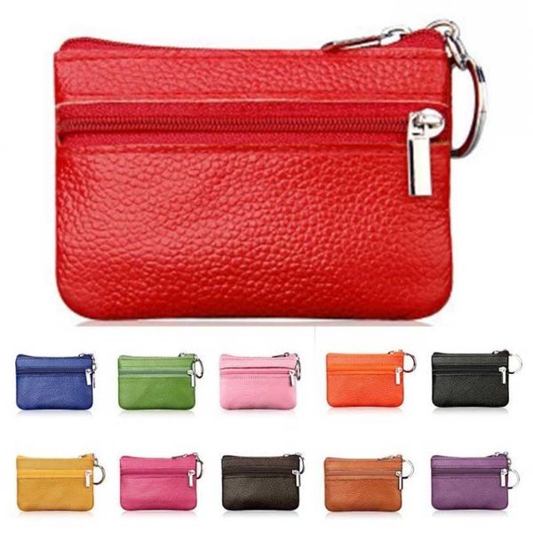 Geldbörsen Marke Casual Frauen Mode Echtes Leder Auto Schlüssel Halter Schlüsselring Beutel Geldbörse Fall Brieftasche L221101