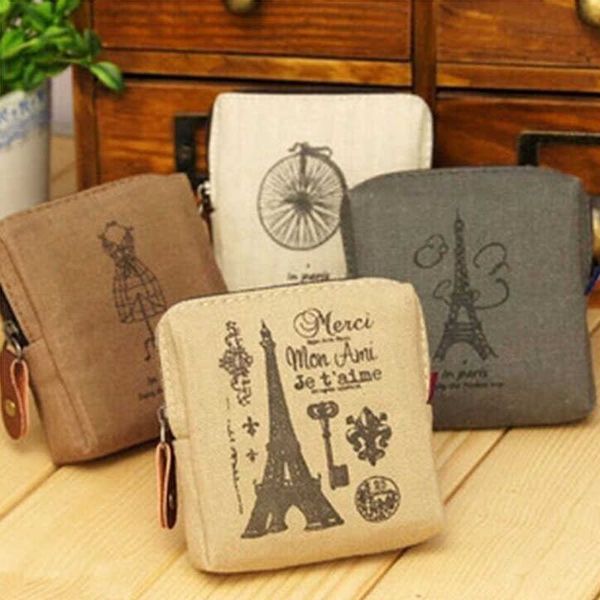 Portafogli Vintage Classic Donna Uomo Canvas Portamonete Zip Portafoglio Piccola borsa Custodia Pouch Holder Retro Money Bags Gift L221101