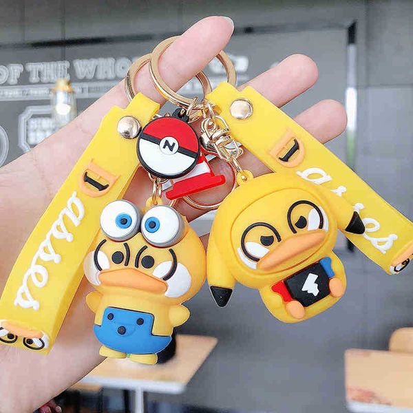 Schlüsselanhänger Kreative süße kleine gelbe Ente Puppe Schlüssel Cartoon Auto Jungen und Mädchen Tasche Anhänger kleines Geschenk