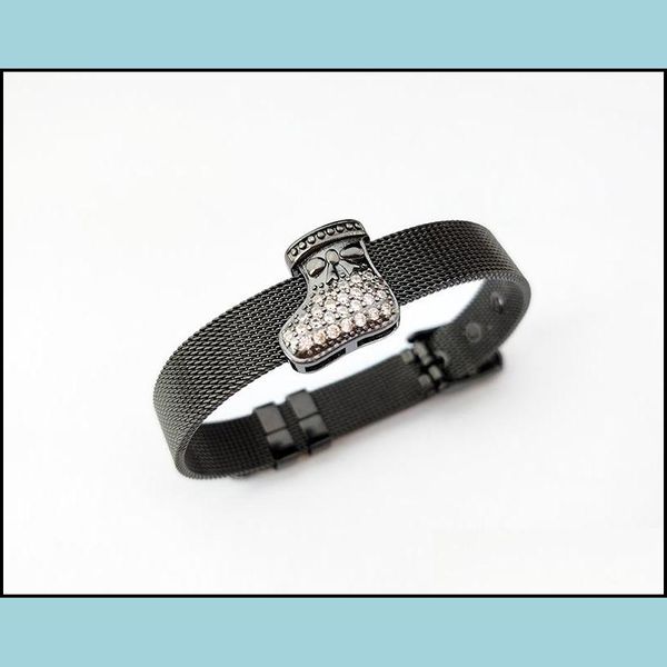 Corrente da correia de aço inoxidável cinto de vigilância Clear CZ Micro Pave Botas de neve Bracelete para presentes de Natal BG219 Drop Deliver