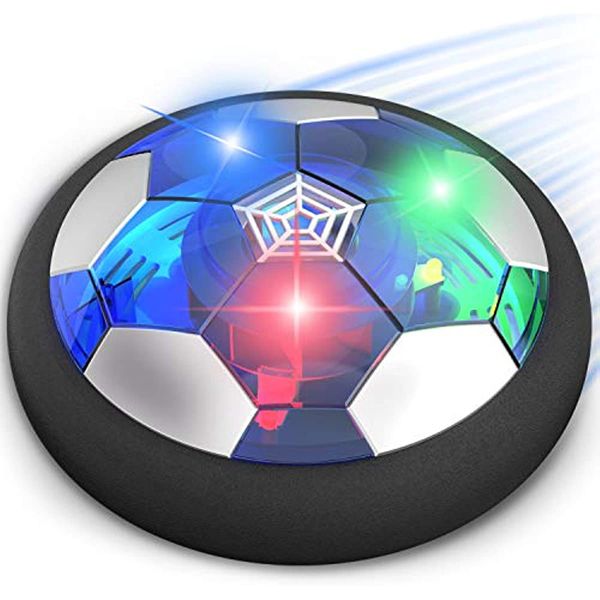 Giocattoli sportivi Hover Soccer Ball Aggiornamento galleggiante per interni Calcio ad aria ricaricabile con luce LED colorata e morbido paraurti in schiuma