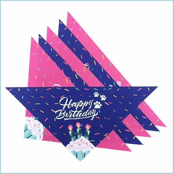 Andere Hundezubehör Hundegeburtstag Junge Mädchen Bandana Haustier Happy Party Supplies Dreieck Lätzchen Schal Zubehör für Doggy Großer Tropfen Deliv Dhhht