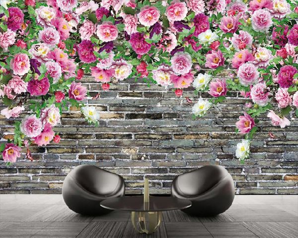 Papéis de parede papel de parede personalizado moda quente moda romântica flor flor de flor de parede de parede de quarto quarto tv tv pintura decorativa mural