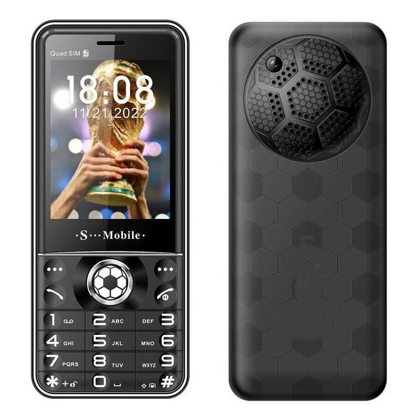 Разблокированная низкая цена GSM 2G Mobile Phone 4 четыре SIM -карта 3000mah FM -камера mp3 фонарик факел мобильный телефон большой клавиш