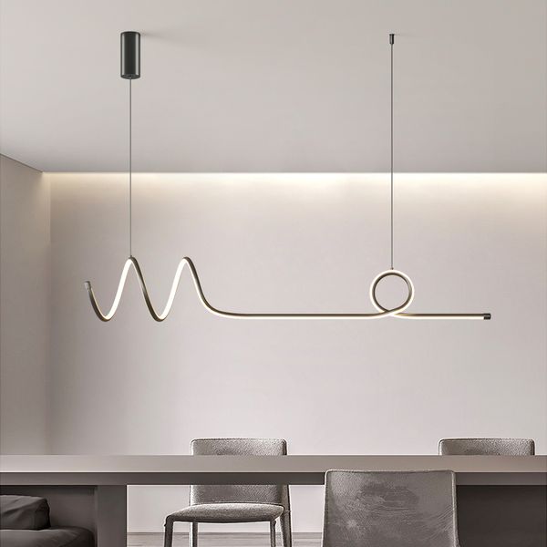 Candeeiros pendentes para sala de jantar Luz Luxo Moderno Minimalista Bar Nordic Strip Designer Criatividade Luminárias Luster AC85-265