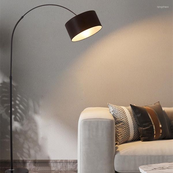 Stehlampen Industrielampe Fernbedienung Höhenverstellbar Gebogene LED für Arbeitszimmer Haus Marmor Dekoration Stehend