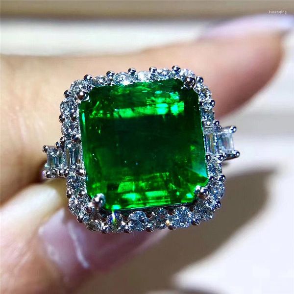 Eheringe Sucao Quadratischer Schnitt Smaragd Verlobung Zirkonia Für Frauen Vintage Zirkon Verstellbarer Ring Jahrestag Brautschmuck
