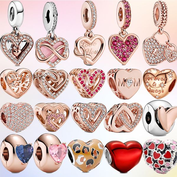 Der neue beliebte 100 % 925 Sterling Silber Charm Unlimited Heart Charm Pandora Armband DIY Damenschmuck Modeaccessoires Partygeschenk