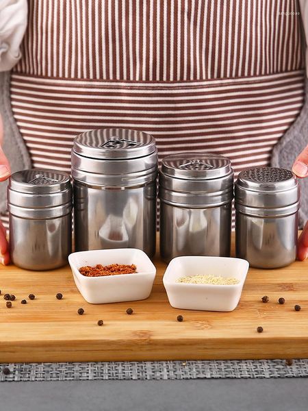 Garrafas de armazenamento Spice Jar Gadgets de cozinha Capa de pimenta pode pimenta giratória capa giratória de salão de açúcar de açúcar de aço inoxidável aço inoxidável