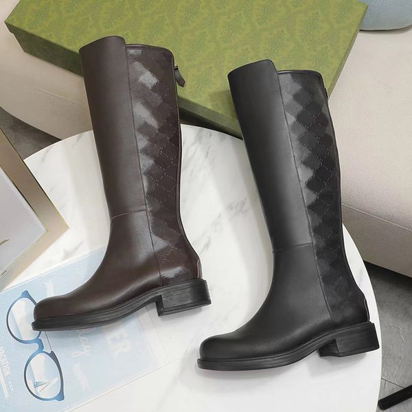 Sonbahar kış yumuşak inek uzun botlar gerçek deri fermuar siyah kadın ayakkabılar mektuplar uzun namlu şövalye botları tasarımcı ayakkabı bayan düz diz