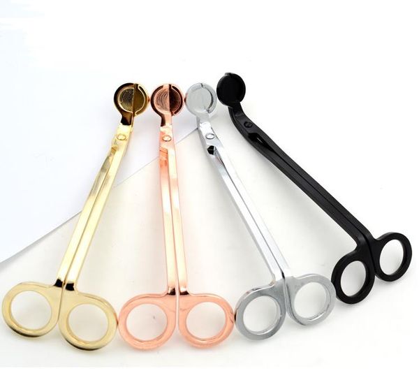 Spegni-candela in acciaio inox Forbici per stoppino Candela in oro rosa Tagliacandele Tagliacandele Candela-Trimmer Lampada a olio Taglio a forbice SN69 all'ingrosso