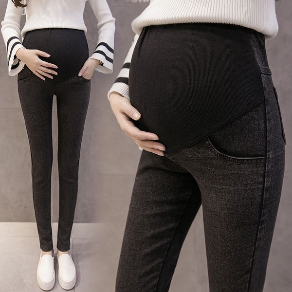 Calças de jeans com calças de jeans de fundo de maternidade para calças de jeans para mulheres grávidas mais tamanho 221101