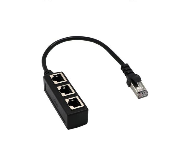 RJ45 Ethernet Splitter kablosu 1 erkek ila 3 dişi LAN CAT5 Ethernet Soket Konnektörü Adaptörü