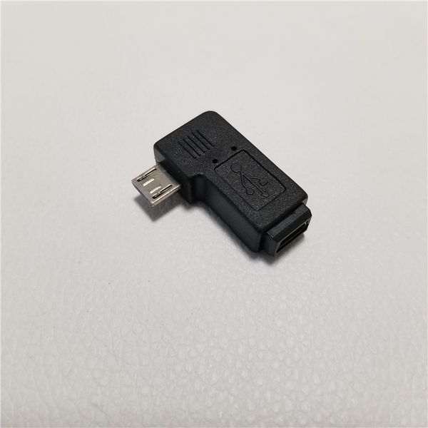 10 шт./лот, 90 градусов, левый угол, тип Micro USB B, 5-контактный штекер на мини-USB, 5-контактный гнездовой разъем, адаптер-преобразователь