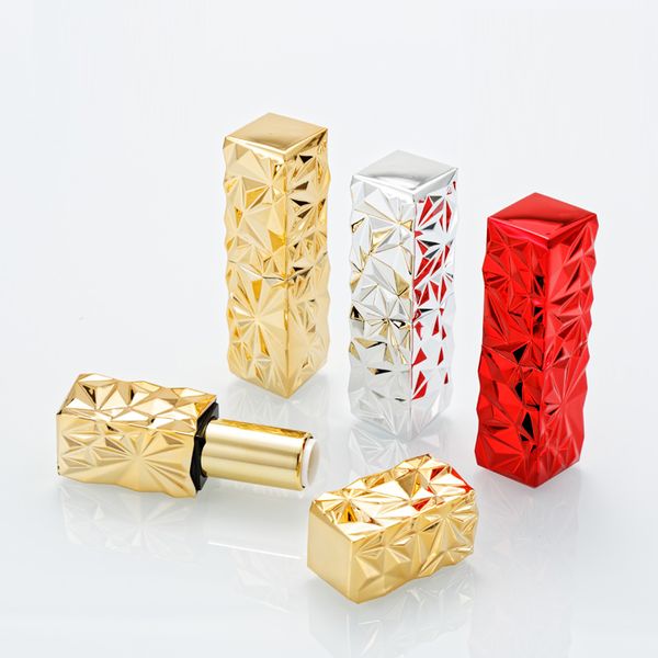 120pcs/lote de cont￪iner de brilho labial vazio garrafa de fivela magn￩tica Minfletcom tubo Diy Lip Balm Tubes Red Gold Silver