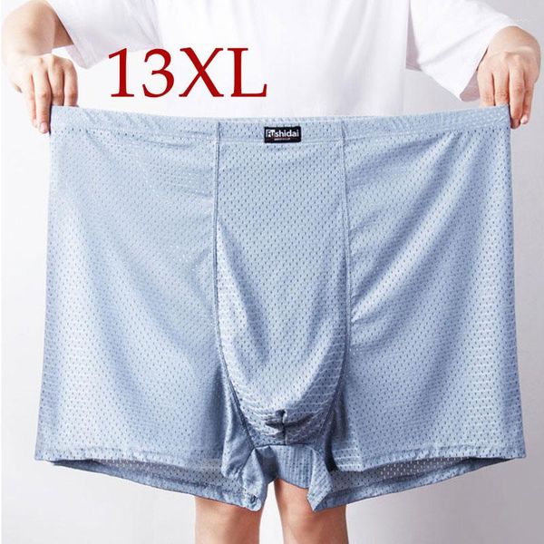 Underpants 13xl-3xl 3pcs Mesh Hole Men Boxer Rouphe Shorts Sexo Man Luz suave Durável no Médio respirável