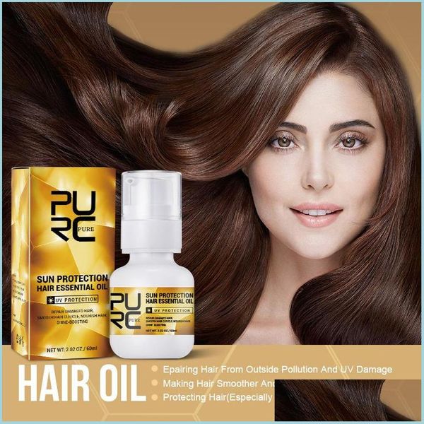 Condizionatore shampoo PURC UV Sun Protezione Sun Sect Olio essenziale Spray da 60 ml di styling liscio Riparazione di capelli Care Prodotti Drop Deli Dhbth