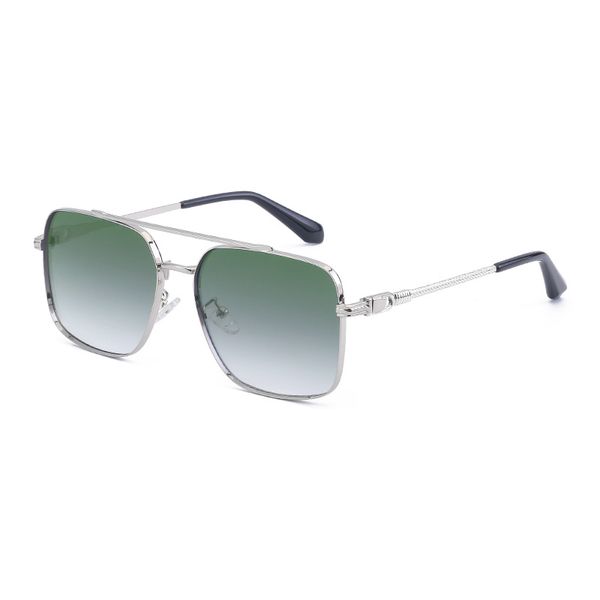 Neue Vintage-Sonnenbrille für Herren, Doppelstrahl-Design, Box-Metall-Mode, Flut, fahrende Sonnenbrille, Herren, super kostengünstige Brille