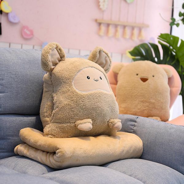 Kissen Nette Büro Stuhl Sofa Bett Taille Cartoon Tier Tragbare Schlafen Weiche Nickerchen Decke Hand Wärmer Tasche 3 In 1