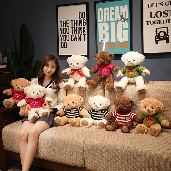 Sweater de 45 cm TeddyBear Plush Dolls Little Urr Urr Urs Plow Plush Toy Toy Dia dos Namorados Presente de anivers￡rio