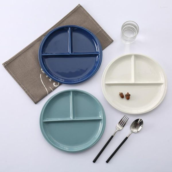 Dinnerware Define 10 polegadas de prato rápido China China Escandinava Glato Color Cerâmica Cerâmica Bife Compartimento de Banheira Rodada Rodada