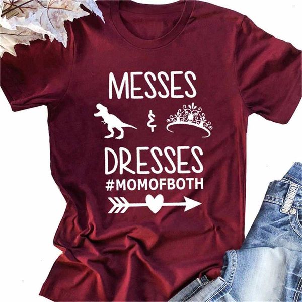 Messes Dresses Momofboth Letter Stampa harajuku maglietta Mother Days Vintage