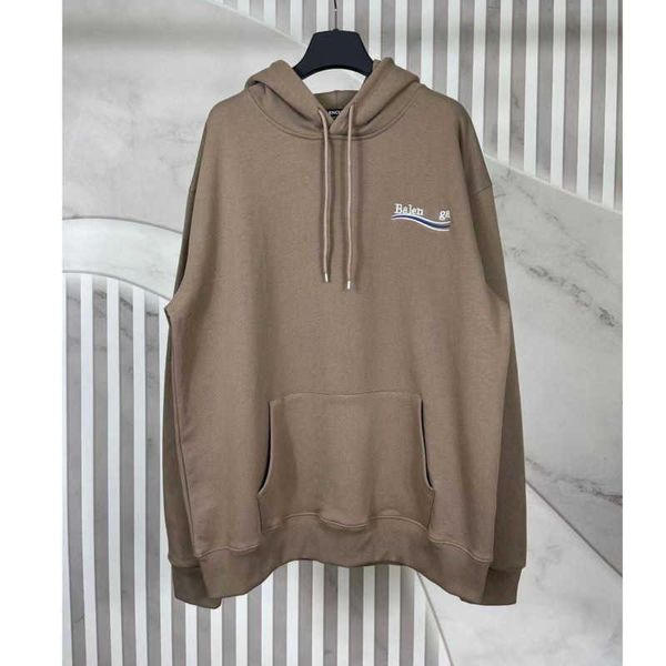 Sudaderas con capucha de diseñador de marca de moda Paris Coke Wave bordado carta sudadera con capucha para hombres y mujeres café Balanciagas