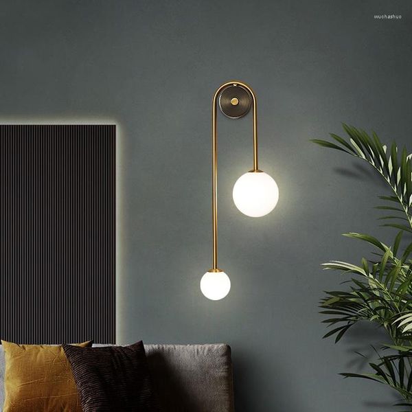 Wandlampen Moderne LED-Lampe Glaskugel Lampenschirm Gold Home Decor Wohnzimmer Schlafzimmer Wandleuchte Nordic Light Leuchte