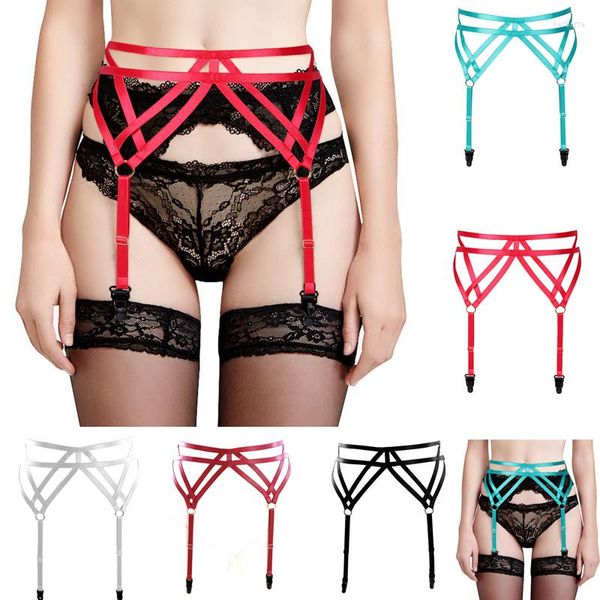 Cintos punk goth garter cinturão feminino arnês meias de perna Suspender tira de plata