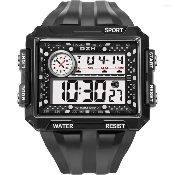 Armbanduhren Militär Sportuhren Männliche Uhr 5Bar Wasserdichte LED Digitaluhr Männer Alarm Chrono Square Relogio Masculino 2022