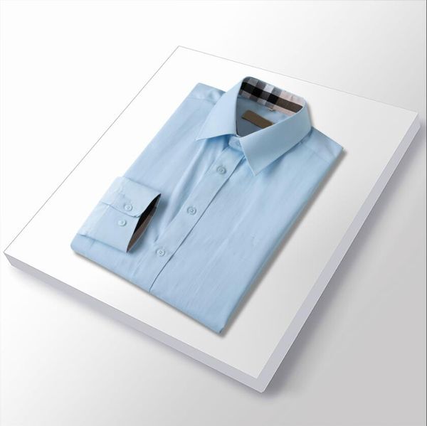 2023 Camicia casual da uomo d'affari da uomo a maniche lunghe a righe slim fit masculina T-shirt da uomo sociale nuova camicia da uomo a quadri # 323