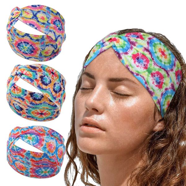 Bandas de cabelo de ioga elástica elástica feminina ioga faixa para a cabeça imprimida verão bohian esportes banda de suor Sweatablab Outdoor esportes esportes running hapwearwares l221027