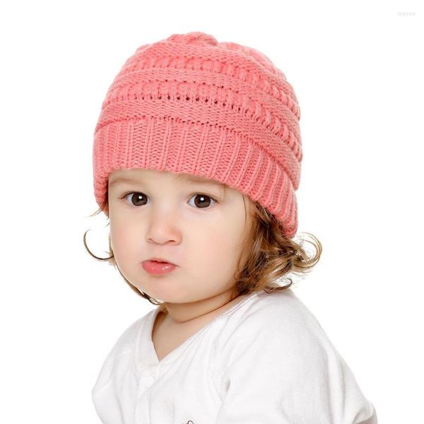 Chapéus crianças gorros de inverno chapéu bebê malha acessórios nascidos europeus e americanos 16 cores