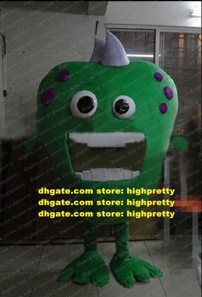 Страх, костюм талисмана зеленый вирус инфрамикроб Zymad Zyme Wog Bacteria Bacteria Cartoon Hercore Mascotte острые волосы зубы ZZ1025