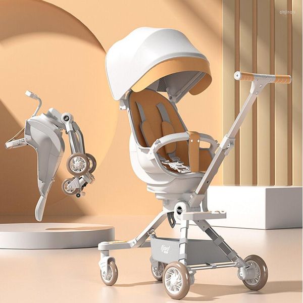 Passeggini Passeggino pieghevole può sedersi e sdraiarsi Trolley per bambini Car Portable Telaio in alluminio Sedia a guscio d'uovo Passeggino