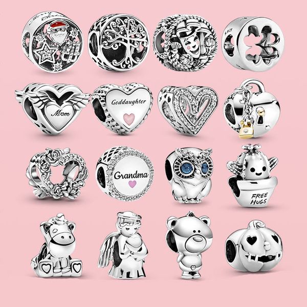 O novo Popular 100 % 925 Sterling Silver Pingente Owl Family Spectrum Charm Bad é adequado para pulseira Pandora Pandora Jóias DIY