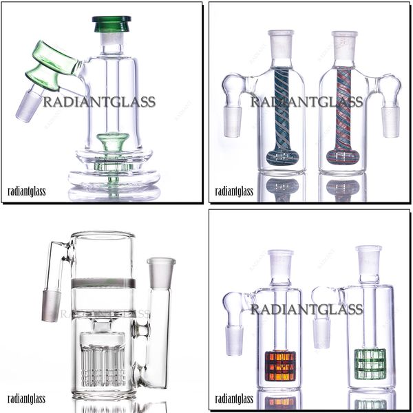 Aschenfänger aus Glas, modernes Design, weiße Waben-Aschenfänger für Wasserpfeifen, Größe 14 mm und 18 mm